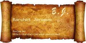Barchet Jeromos névjegykártya